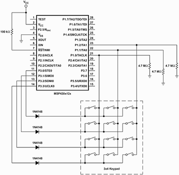Figure 1. Keypad schematic diagram